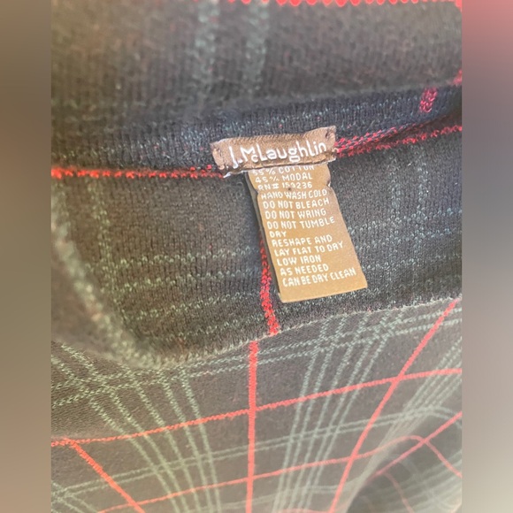 J. McLaughlin Plaid Poncho Christmas Holiday Tartan - Picture 3 of 5